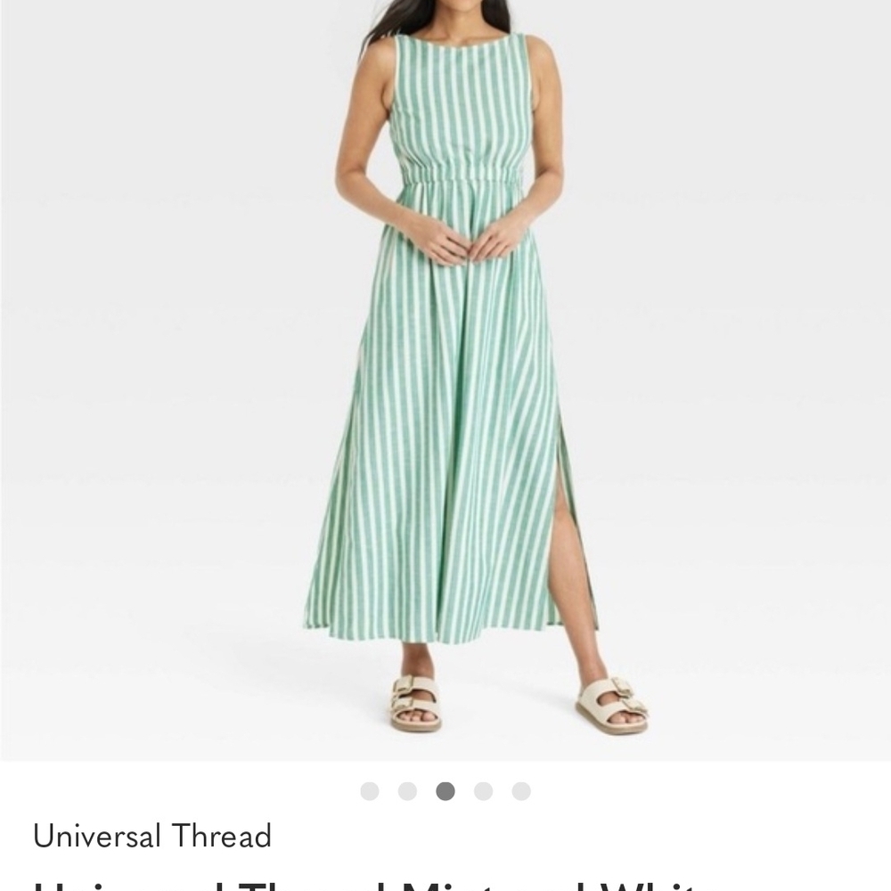 Universal Thread Mint and White Striped Sleeveles… - image 3